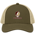 Southwest Minnesota Stealie Premium Unisex Trucker Cap — Design: Southwest Minnesota State University — Moss/Khaki