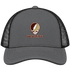 Southwest Minnesota Stealie Premium Unisex Trucker Cap — Design: Southwest Minnesota State University — Charcoal/Black
