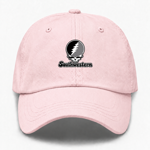 Southwestern Stealie Premium Unisex Dad Hat — Design: Southwestern University — Pink