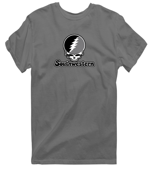 Southwestern Stealie Premium Unisex T-Shirt — Design: Southwestern University — Charcoal
