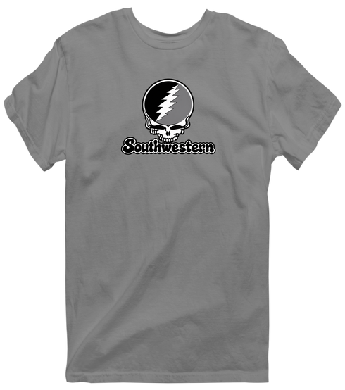 Southwestern Stealie Premium Unisex T-Shirt — Design: Southwestern University — Dark Heather
