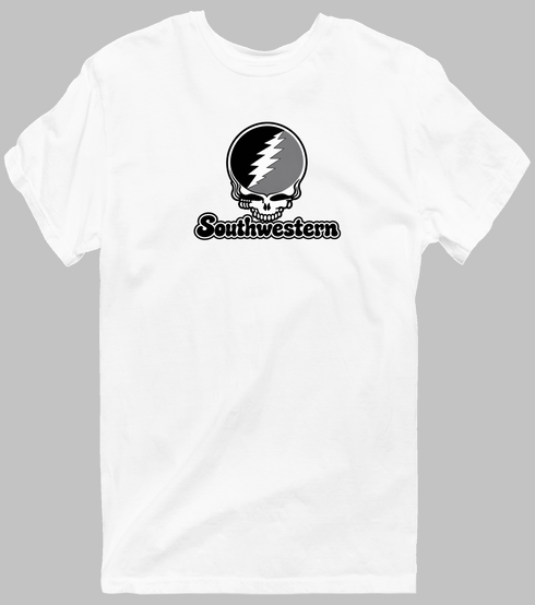 Southwestern Stealie Premium Unisex T-Shirt — Design: Southwestern University — White