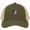 Southwestern Stealie Premium Unisex Trucker Cap — Design: Southwestern University — Moss/Khaki