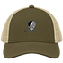 Southwestern Stealie Premium Unisex Trucker Cap — Design: Southwestern University — Moss/Khaki