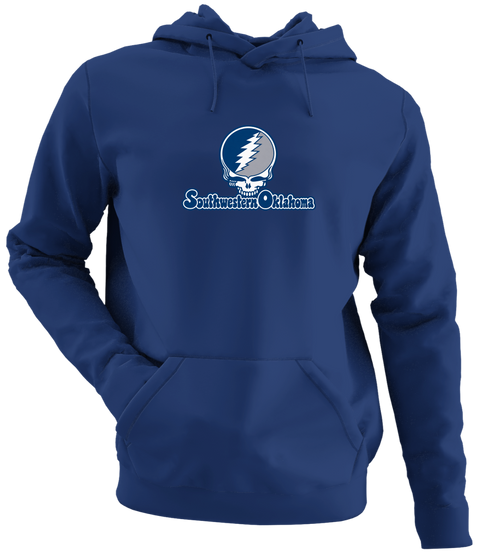 Southwestern Oklahoma Stealie Premium Unisex Hoodie — Design: Southwestern Oklahoma State University — Navy