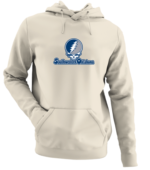 Southwestern Oklahoma Stealie Premium Unisex Hoodie — Design: Southwestern Oklahoma State University — Sand