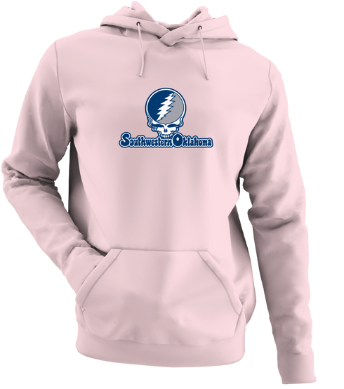 Southwestern Oklahoma Stealie Premium Unisex Hoodie — Design: Southwestern Oklahoma State University — Light Pink