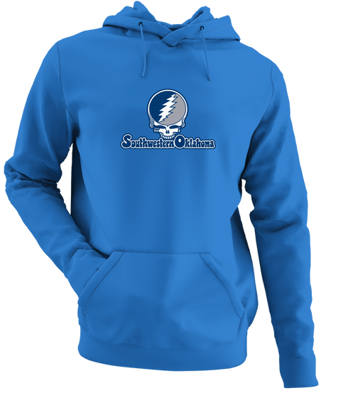 Southwestern Oklahoma Stealie Premium Unisex Hoodie — Design: Southwestern Oklahoma State University — Heather Royal