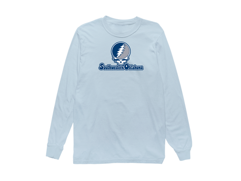 Southwestern Oklahoma Stealie Premium Unisex Long-Sleeve — Design: Southwestern Oklahoma State University — Chambray