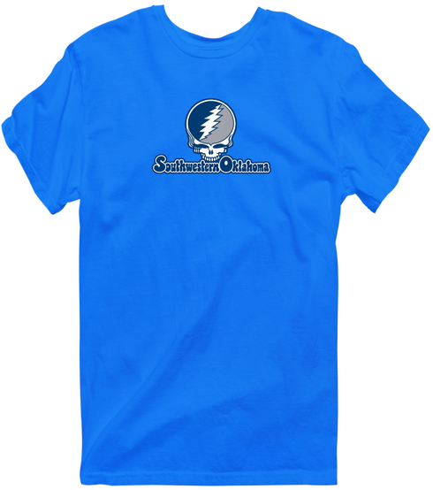 Southwestern Oklahoma Stealie Premium Unisex T-Shirt — Design: Southwestern Oklahoma State University — Royal