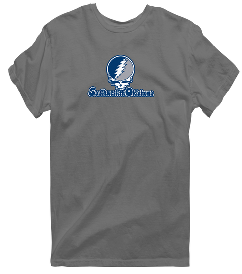 Southwestern Oklahoma Stealie Premium Unisex T-Shirt — Design: Southwestern Oklahoma State University — Charcoal