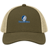 Southwestern Oklahoma Stealie Premium Unisex Trucker Cap — Design: Southwestern Oklahoma State University — Moss/Khaki