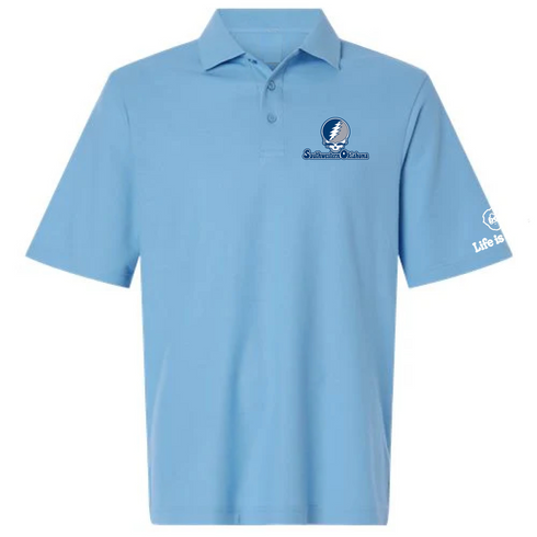 Southwestern Oklahoma Stealie Premium Unisex Polo — Design: Southwestern Oklahoma State University — Blue