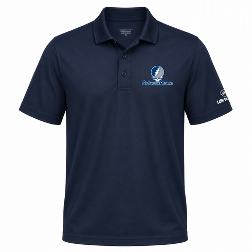 Southwestern Oklahoma Stealie Premium Unisex Polo — Design: Southwestern Oklahoma State University — Navy