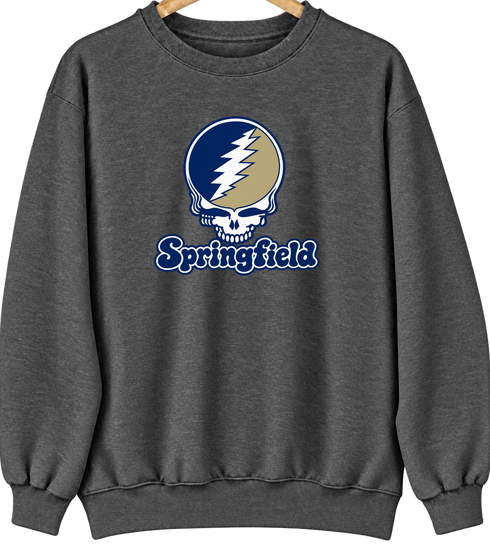 Springfield Stealie Premium Unisex Crewneck — Design: Illinois Springfield University of — Dark Heather