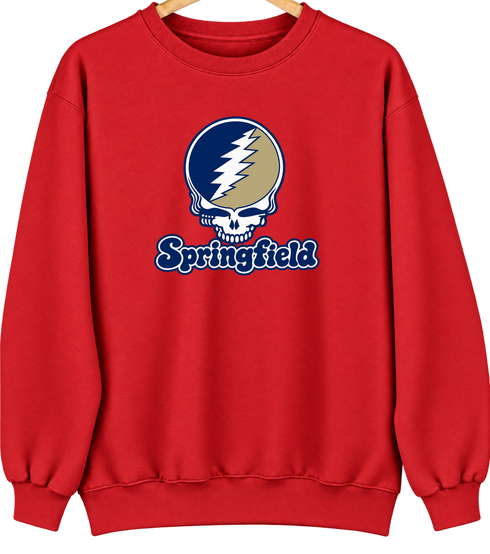 Springfield Stealie Premium Unisex Crewneck — Design: Illinois Springfield University of — Red