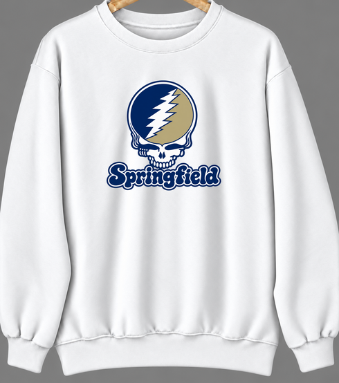 Springfield Stealie Premium Unisex Crewneck — Design: Illinois Springfield University of — White