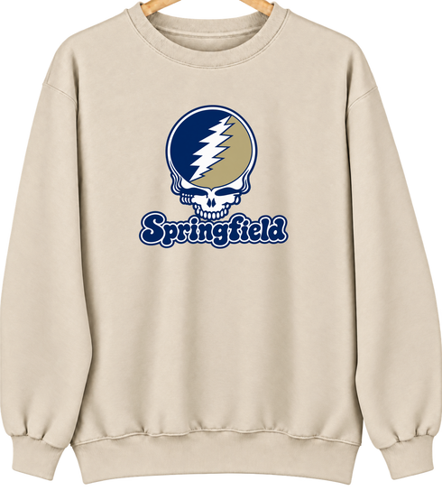 Springfield Stealie Premium Unisex Crewneck — Design: Illinois Springfield University of — Sand