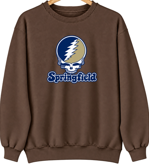 Springfield Stealie Premium Unisex Crewneck — Design: Illinois Springfield University of — Brown