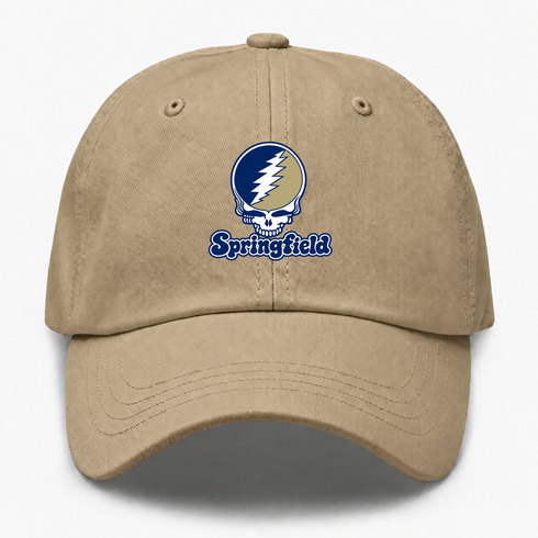 Springfield Stealie Premium Unisex Dad Hat — Design: Illinois Springfield University of — Khaki