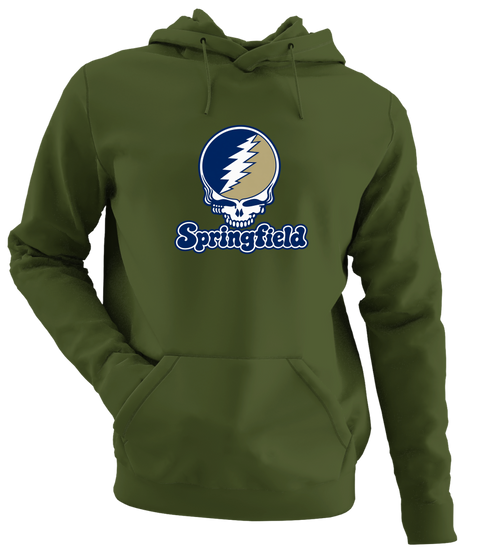 Springfield Stealie Premium Unisex Hoodie — Design: Illinois Springfield University of — Military Green
