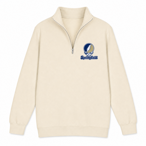 Springfield Stealie Premium Unisex Quarter-Zip — Design: Illinois Springfield University of — Sand