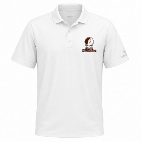 St Bonaventure Stealie Premium Unisex Polo — Design: St. Bonaventure University — White