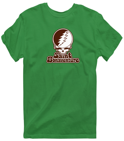 St Bonaventure Stealie Premium Unisex T-Shirt — Design: St. Bonaventure University — Irish Green