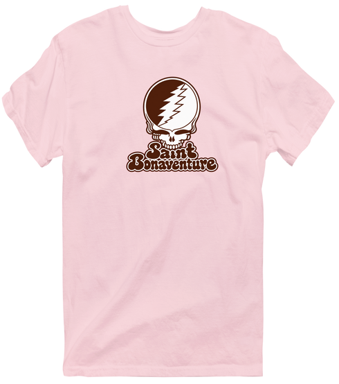 St Bonaventure Stealie Premium Unisex T-Shirt — Design: St. Bonaventure University — Light Pink