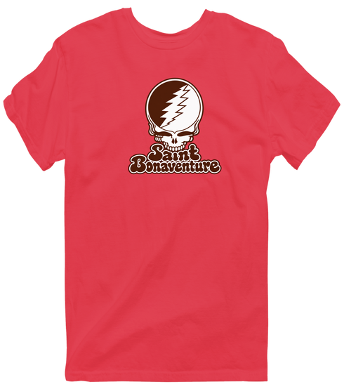 St Bonaventure Stealie Premium Unisex T-Shirt — Design: St. Bonaventure University — Heather Red