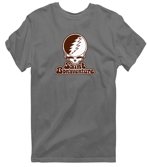 St Bonaventure Stealie Premium Unisex T-Shirt — Design: St. Bonaventure University — Charcoal