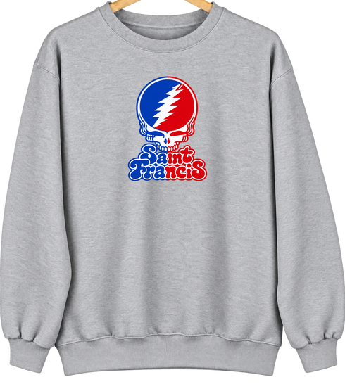 St Francis Stealie Premium Unisex Crewneck — Design: St. Francis College Brooklyn — Sport Grey