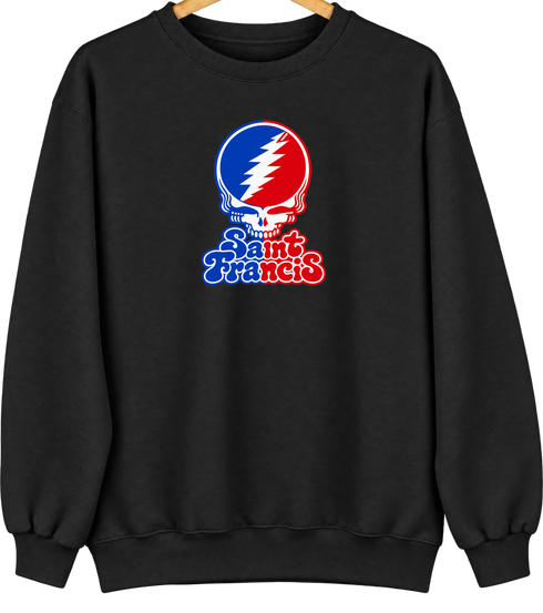 St Francis Stealie Premium Unisex Crewneck — Design: St. Francis College Brooklyn — Black