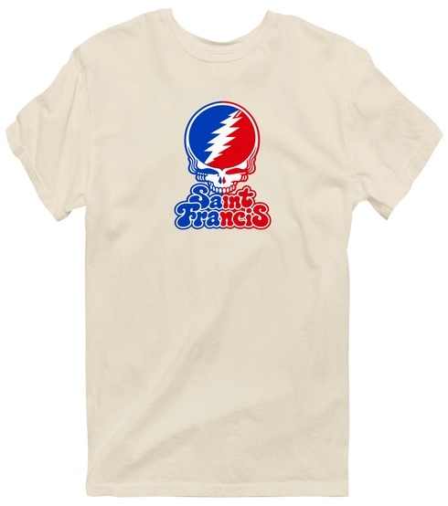 St Francis Stealie Premium Unisex T-Shirt — Design: St. Francis College Brooklyn — Sand