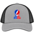 St Francis Stealie Premium Unisex Trucker Cap — Design: St. Francis College Brooklyn — Heather Grey/Black