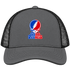 St Francis Stealie Premium Unisex Trucker Cap — Design: St. Francis College Brooklyn — Charcoal/Black