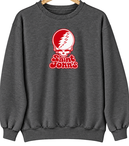 St John's Stealie Premium Unisex Crewneck — Design: St John's University — Dark Heather