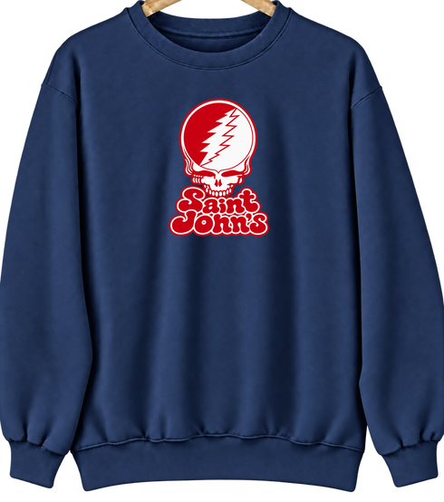 St John's Stealie Premium Unisex Crewneck — Design: St John's University — Navy