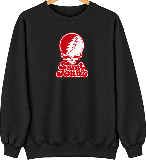 St John's Stealie Premium Unisex Crewneck — Design: St John's University — Black