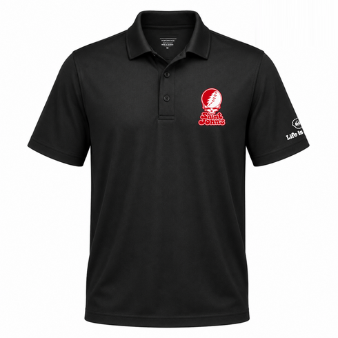 St John's Stealie Premium Unisex Polo — Design: St John's University — Black