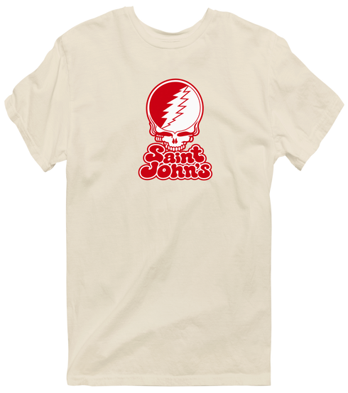 St John's Stealie Premium Unisex T-Shirt — Design: St John's University — Sand