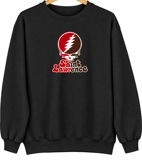 St Lawrence Stealie Premium Unisex Crewneck — Design: St Lawrence University — Black