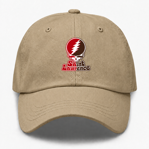 St Lawrence Stealie Premium Unisex Dad Hat — Design: St Lawrence University — Khaki