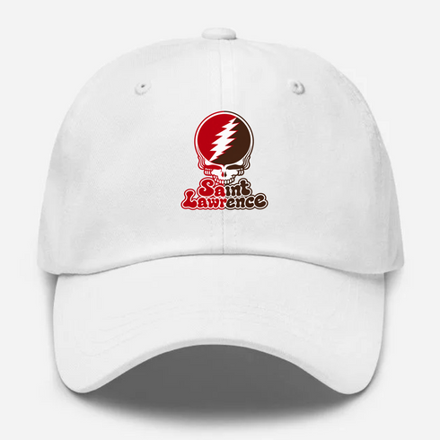 St Lawrence Stealie Premium Unisex Dad Hat — Design: St Lawrence University — White