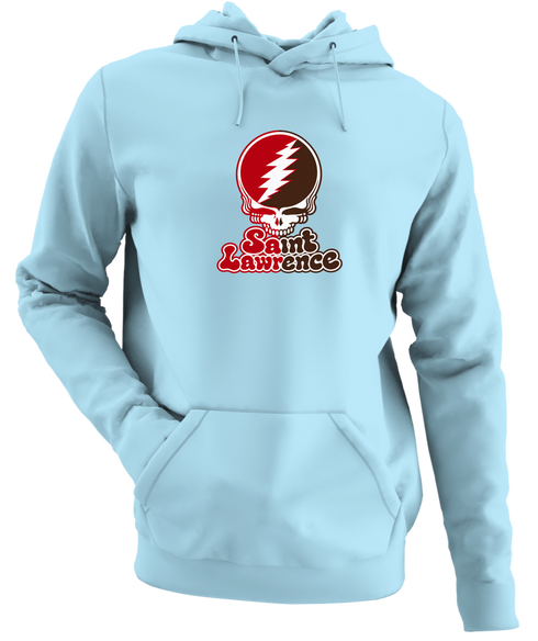St Lawrence Stealie Premium Unisex Hoodie — Design: St Lawrence University — Light Blue