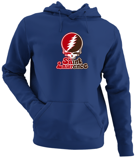 St Lawrence Stealie Premium Unisex Hoodie — Design: St Lawrence University — Navy