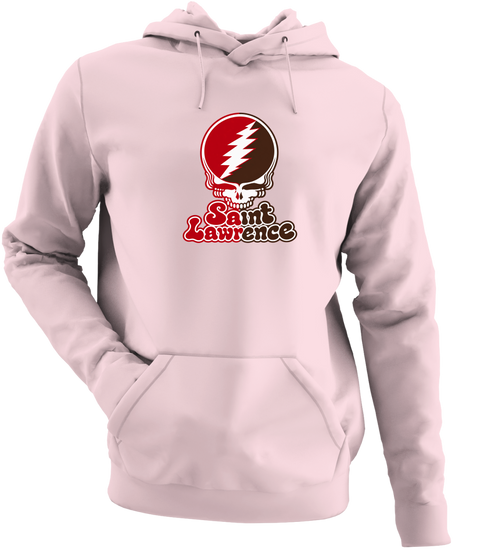 St Lawrence Stealie Premium Unisex Hoodie — Design: St Lawrence University — Light Pink