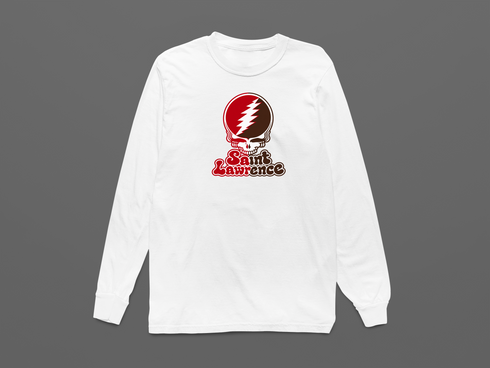 St Lawrence Stealie Premium Unisex Long-Sleeve — Design: St Lawrence University — White