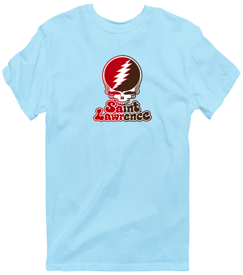 St Lawrence Stealie Premium Unisex T-Shirt — Design: St Lawrence University — Light Blue
