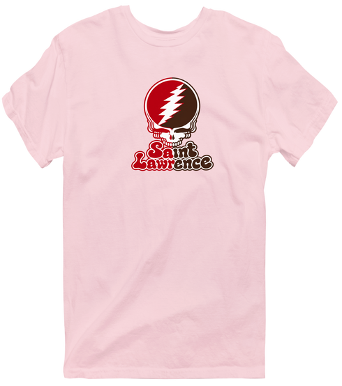 St Lawrence Stealie Premium Unisex T-Shirt — Design: St Lawrence University — Light Pink